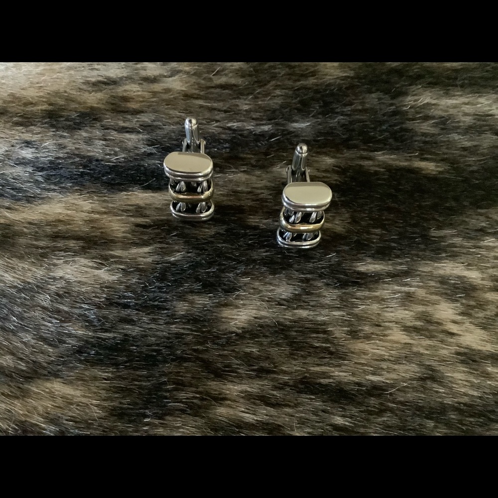 Authentic David Yurman 18K & SS Rope Cufflinks - Picture 4 of 6